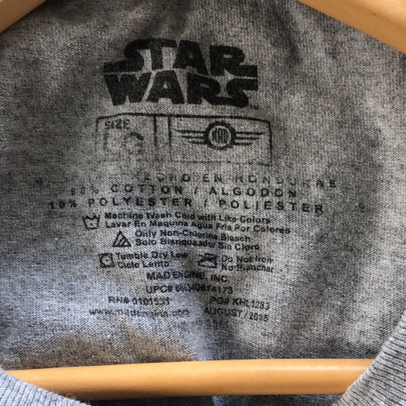 Star Wars Youth Boys Kylo Ren Stormtroopers Long Sleeve Gray Shirt Size Large - Picture 4 of 5